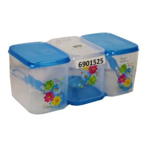 Premium Plastic Assorted Colors 3 Piece Container