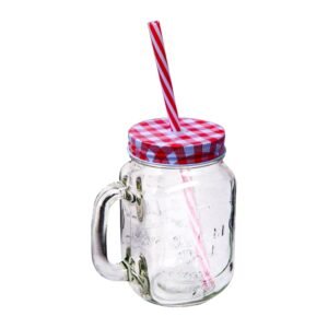Mason Drinking Jar with Straw & Lid