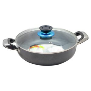 Kawashi Aluminium Non-Stick Sauce Pot With Glass Lid