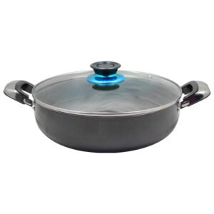 Kawashi Aluminium Non-Stick Sauce Pot With Glass Lid 28Cm