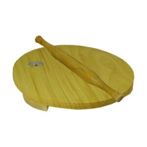 Wooden Rolling Pin and Dough Board Set (12 Inch)