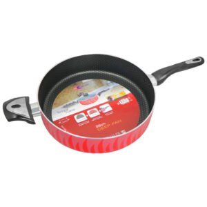 Kawashi's Tempo Flame Non-Stick Deep Frying Pan With Glass-Lid 26Cm