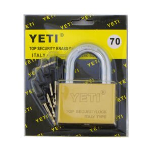 Yeti 70mm Brass Pad lock with Key Set
