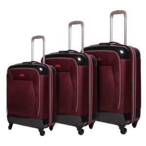 Kawashi PC & Nylon Assorted Colors Luggage Set